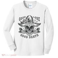 Good Love Good Death Skull Dia De Los Muertos Kids Long Sleeve Shirt thumb 0
