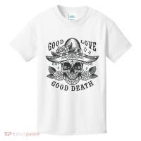 Good Love Good Death Skull Dia De Los Muertos Kids T-Shirt thumb 0