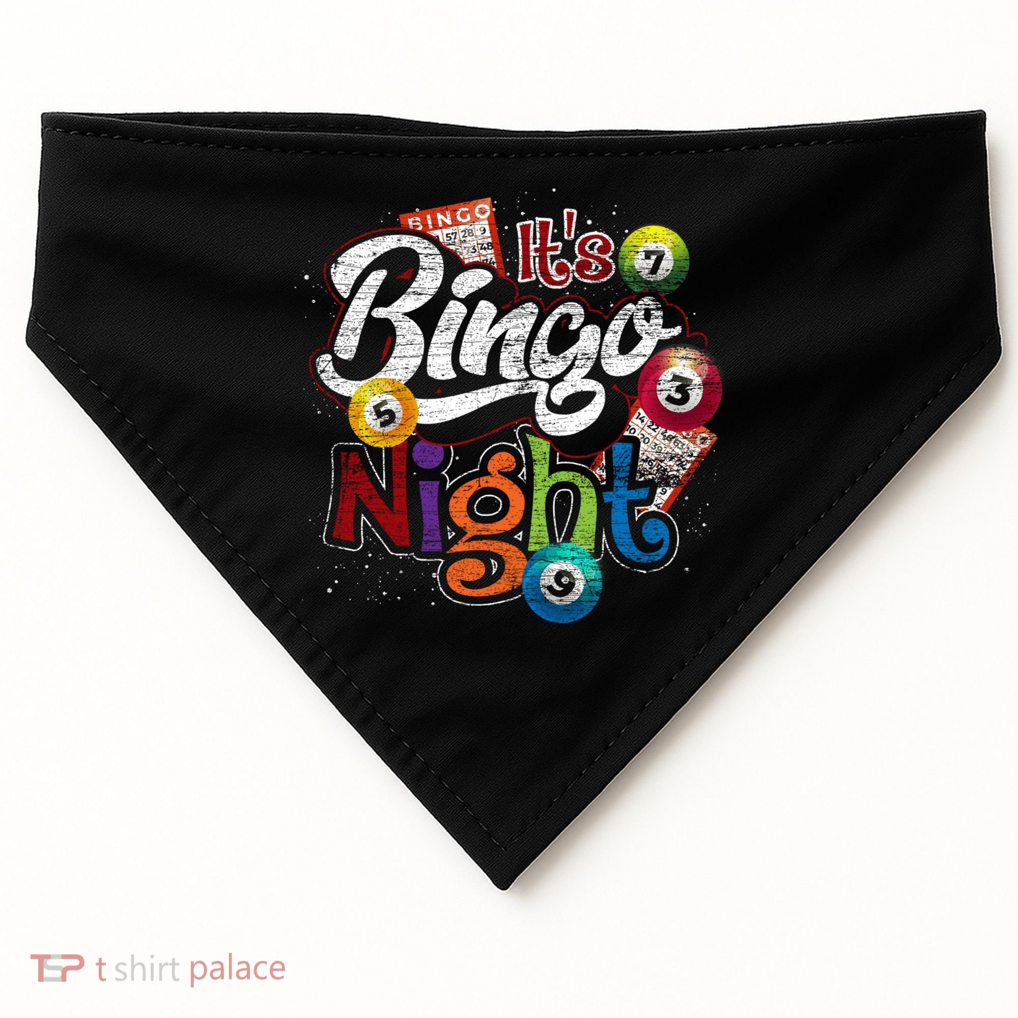 Gambling Lover Gift Its Bingo Night Funny Lottery Bingo USA-Made Doggie Bandana