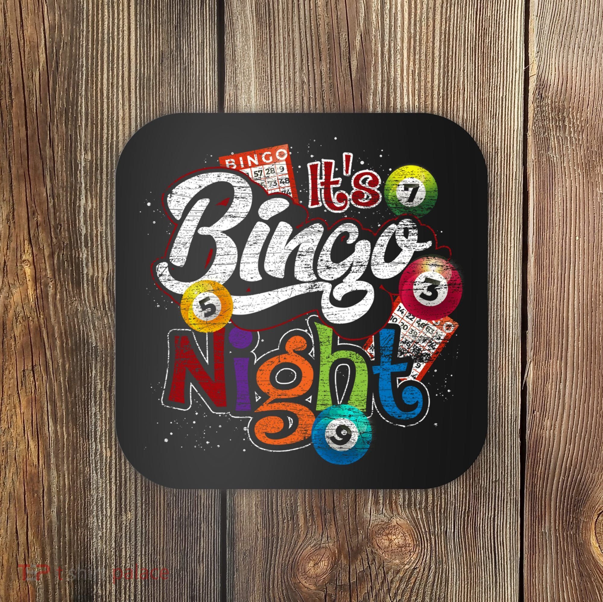 Gambling Lover Gift Its Bingo Night Funny Lottery Bingo Coaster