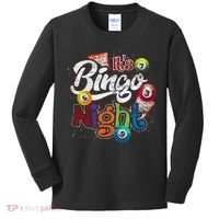 Gambling Lover Gift Its Bingo Night Funny Lottery Bingo Kids Long Sleeve Shirt thumb 0