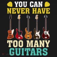 Guitar Lover Gift You Can Never Have Too Many Guitars Gift USA-Made Doggie Bandana thumb 2