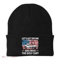 Golfer Lets Get Drunk And Drive The Golf Cart Golf Player Beanie thumb 0