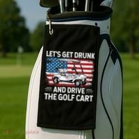 Golfer Lets Get Drunk And Drive The Golf Cart Golf Player Golf Towel thumb 2