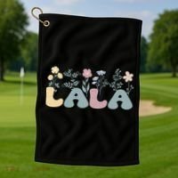 Groovy Lala Grandmother Flowers Lala Grandma Golf Towel thumb 1