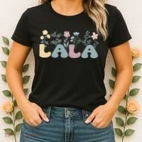 Groovy Lala Grandmother Flowers Lala Grandma Women's T-Shirt thumb 2