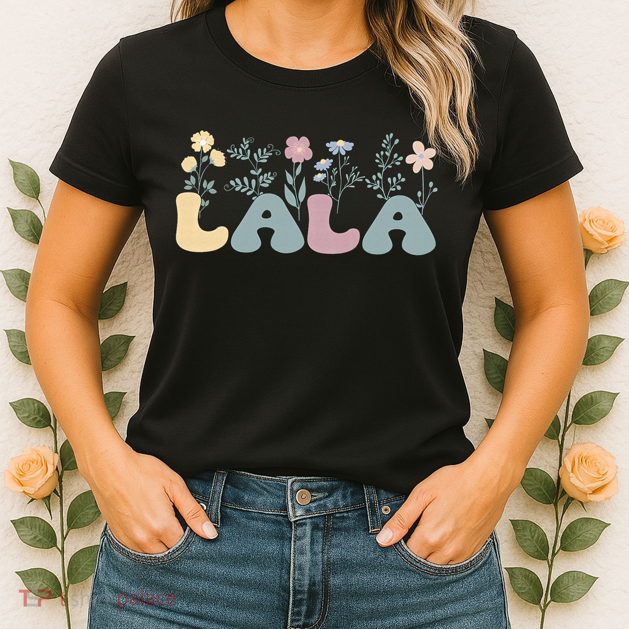 Groovy Lala Grandmother Flowers Lala Grandma Women's T-Shirt