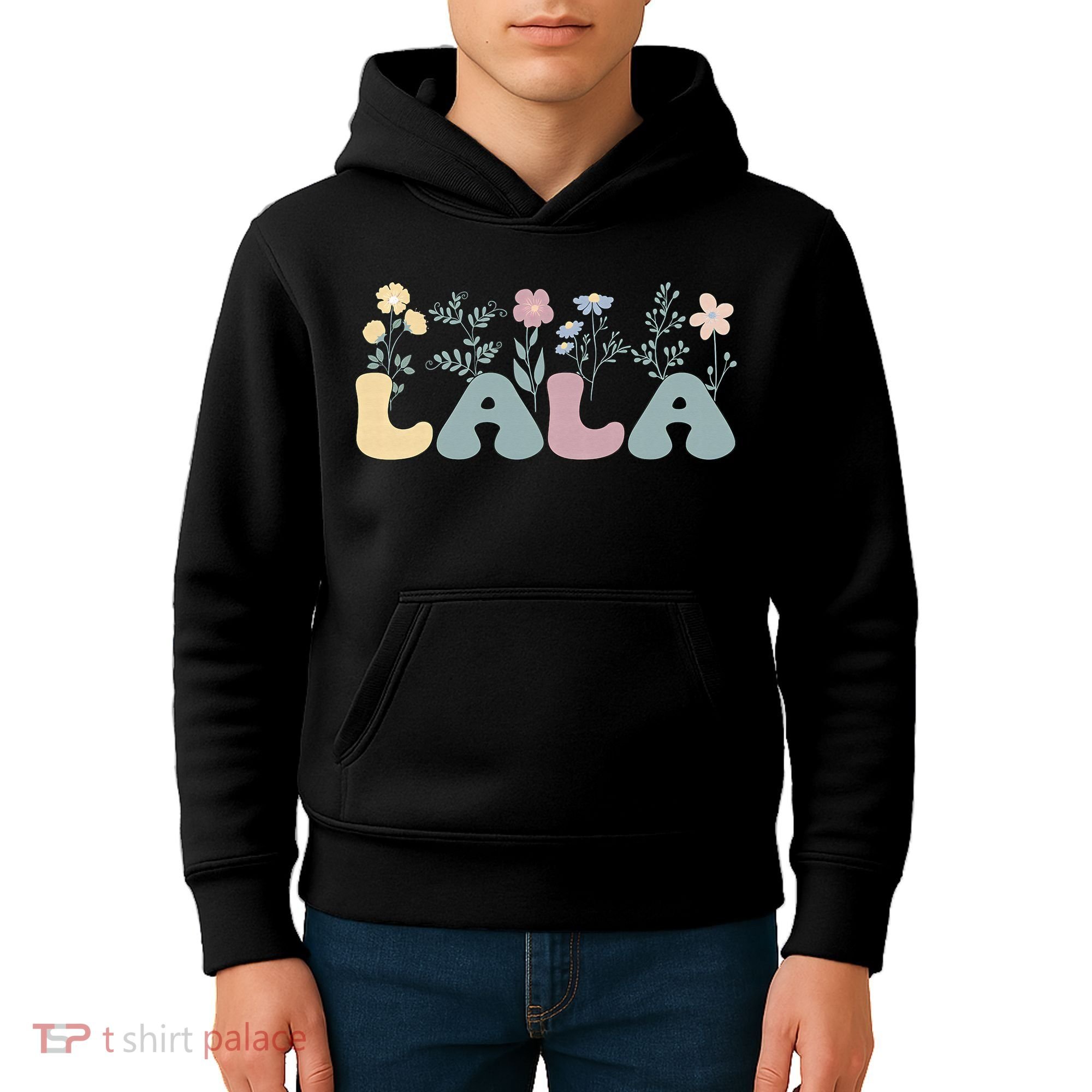 Groovy Lala Grandmother Flowers Lala Grandma Kids Hoodie