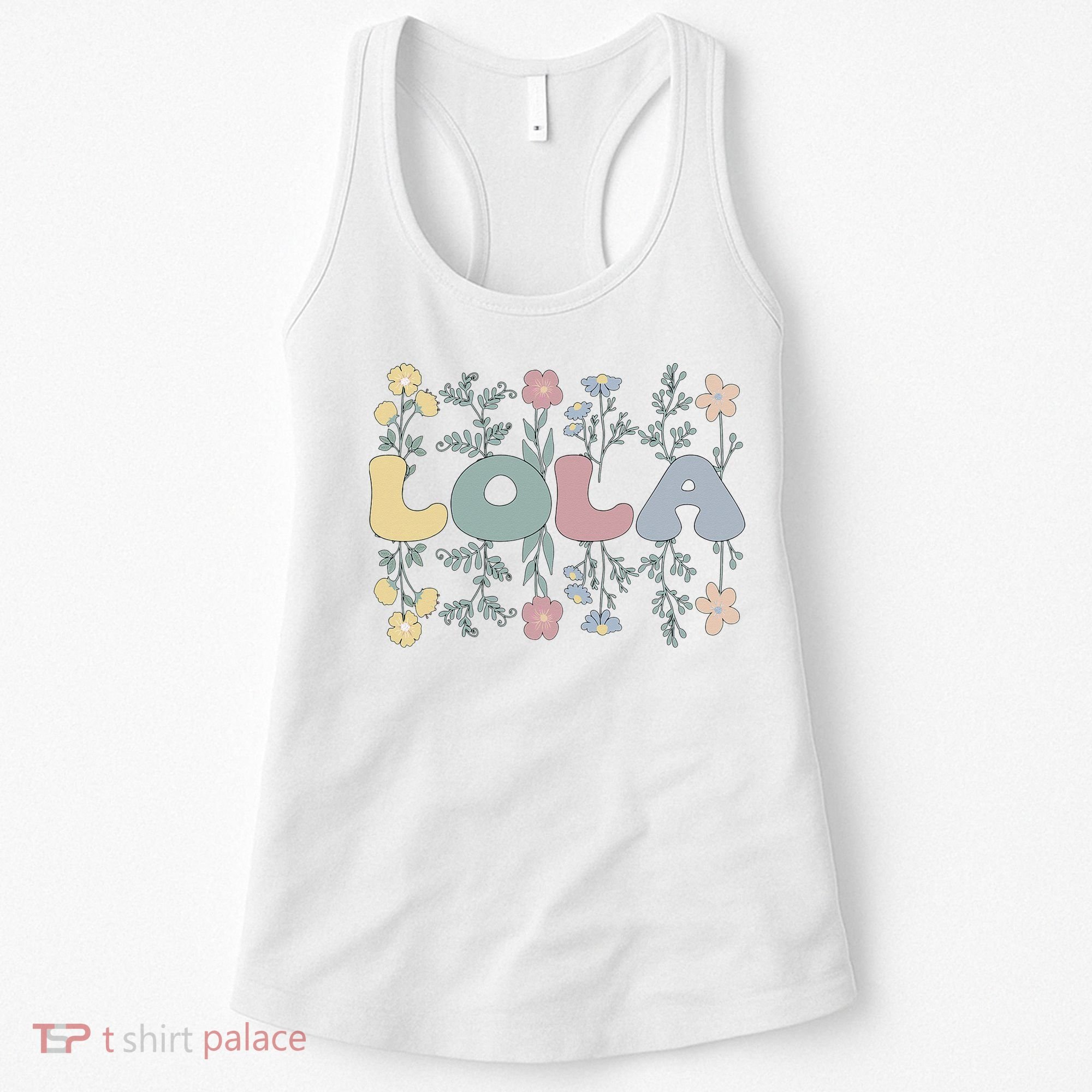 Groovy Lola Grandmother Flowers Lola Grandma Women's Tank Top