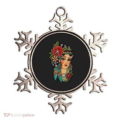 Gypsy Lady Head American Traditional Tattoo Design Ornament
