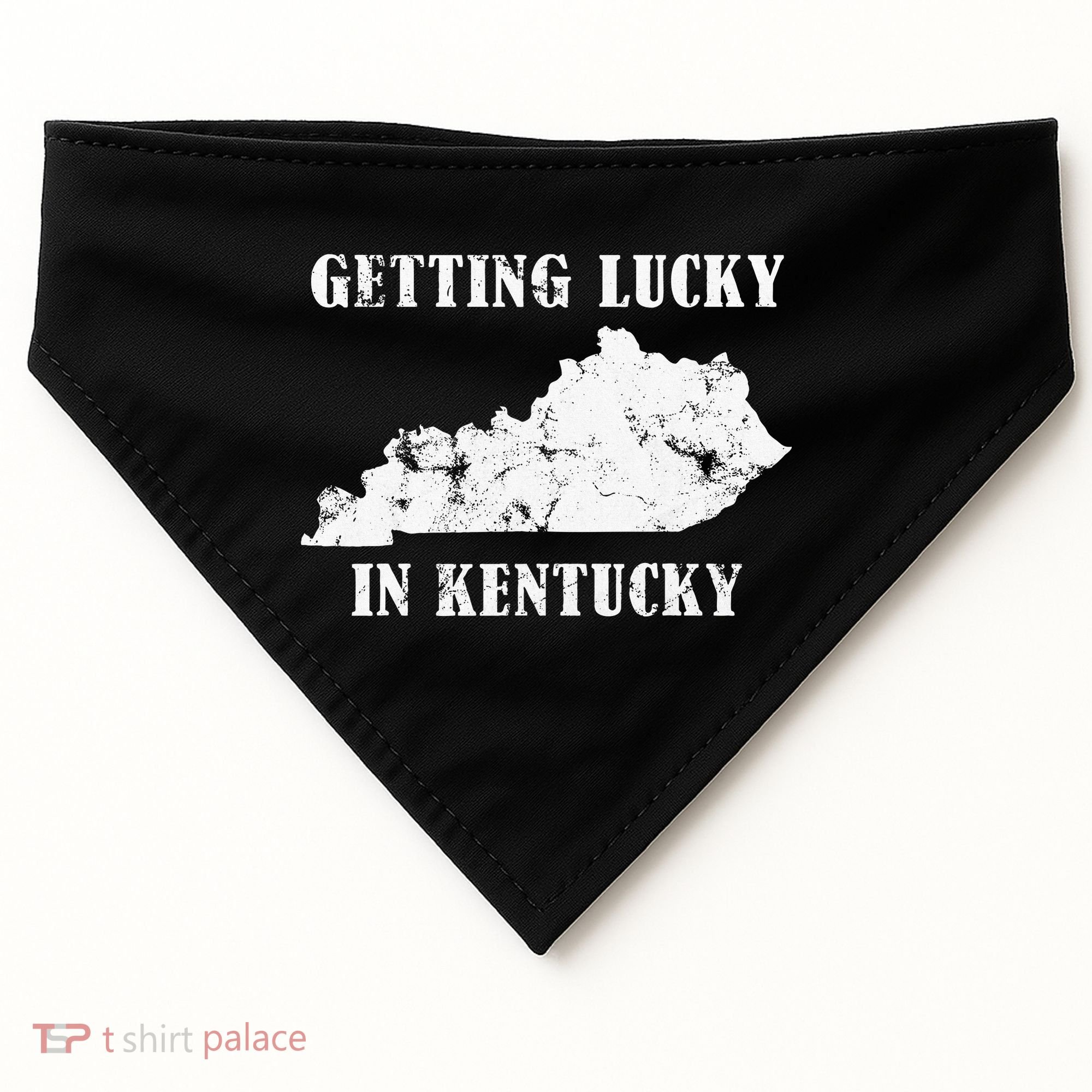 Getting Lucky In Kentucky Distressed Kentucky USA-Made Doggie Bandana