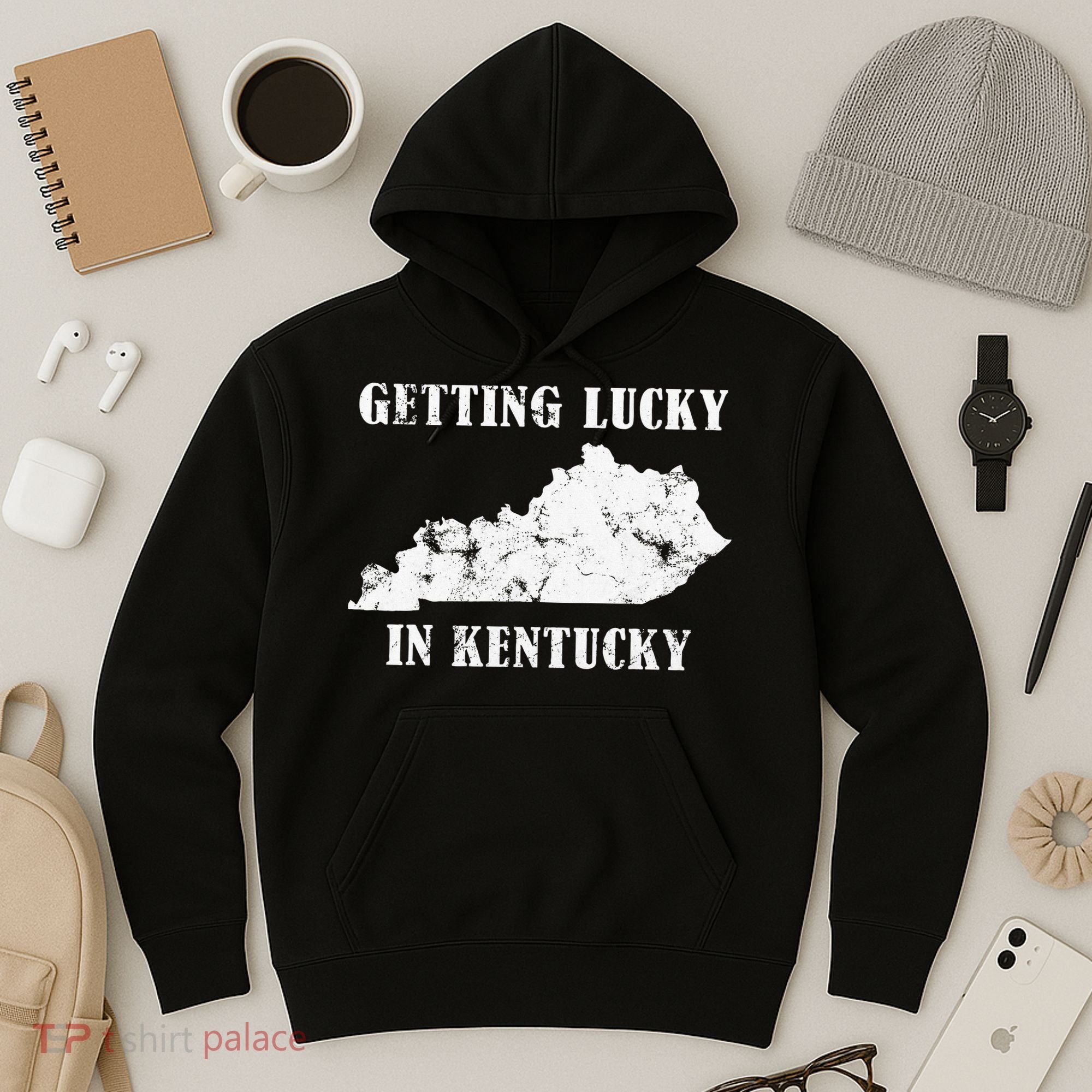 Getting Lucky In Kentucky Distressed Kentucky Hoodie