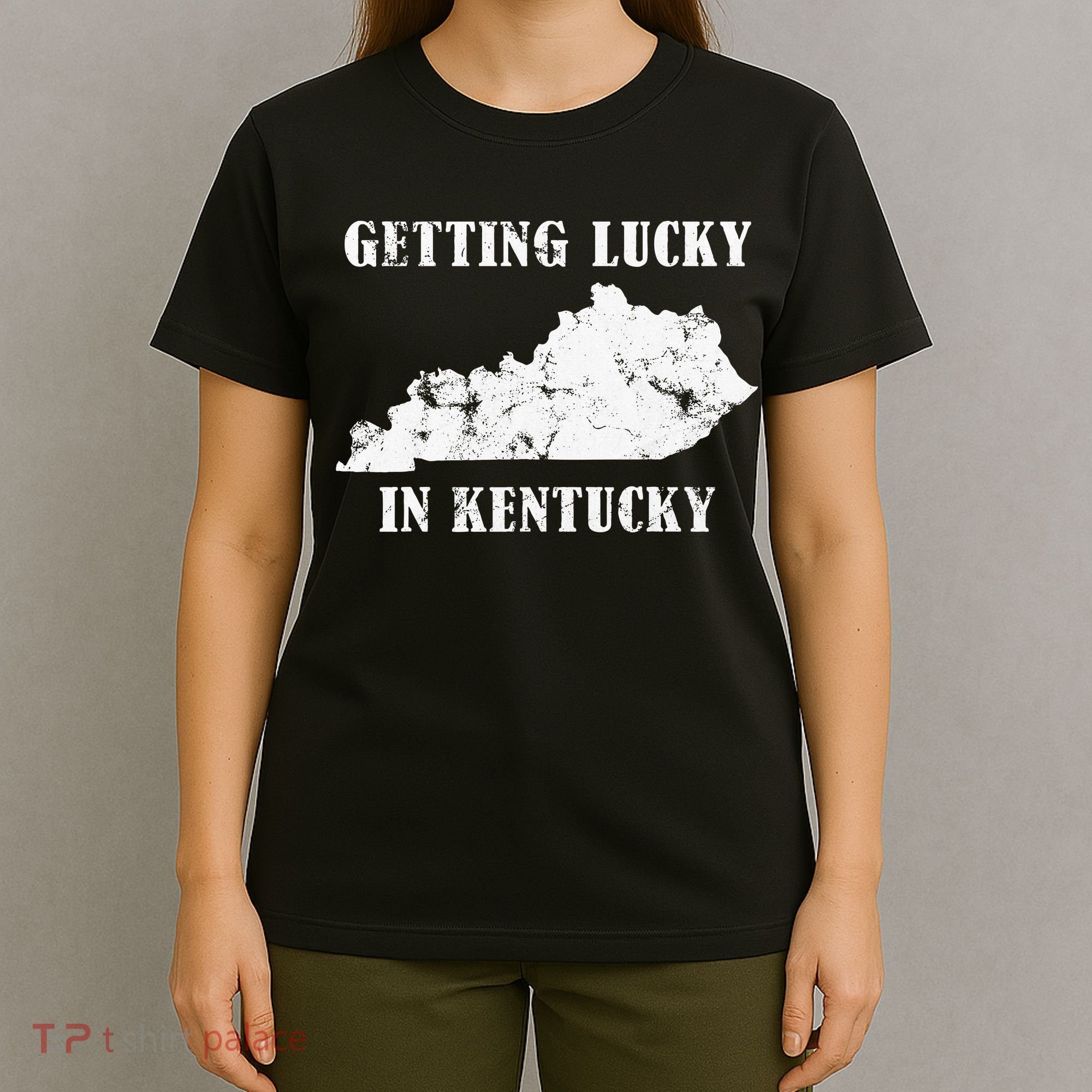 Getting Lucky In Kentucky Distressed Kentucky T-Shirt