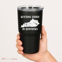 Getting Lucky In Kentucky Distressed Kentucky Tumbler thumb 2