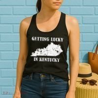 Getting Lucky In Kentucky Distressed Kentucky Women's Tank Top thumb 2