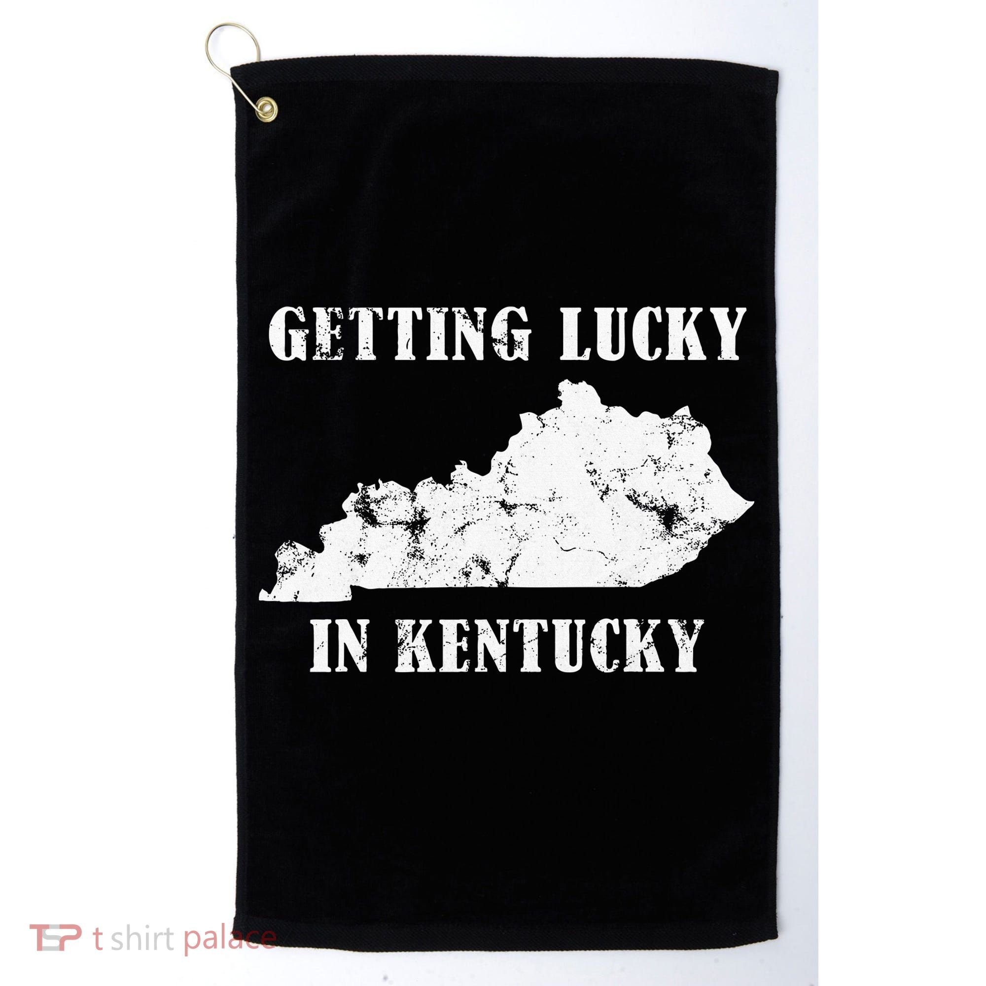 Getting Lucky In Kentucky Distressed Kentucky Golf Towel
