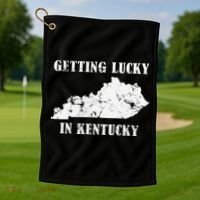 Getting Lucky In Kentucky Distressed Kentucky Golf Towel thumb 1