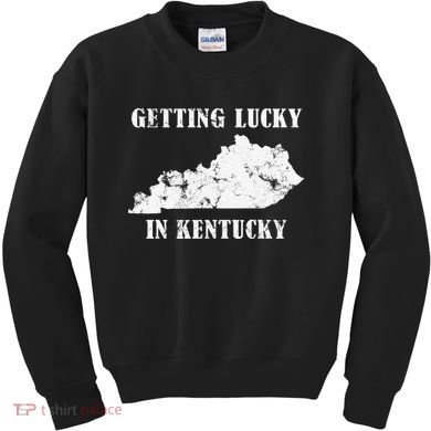 Getting Lucky In Kentucky Distressed Kentucky Kids Sweatshirt