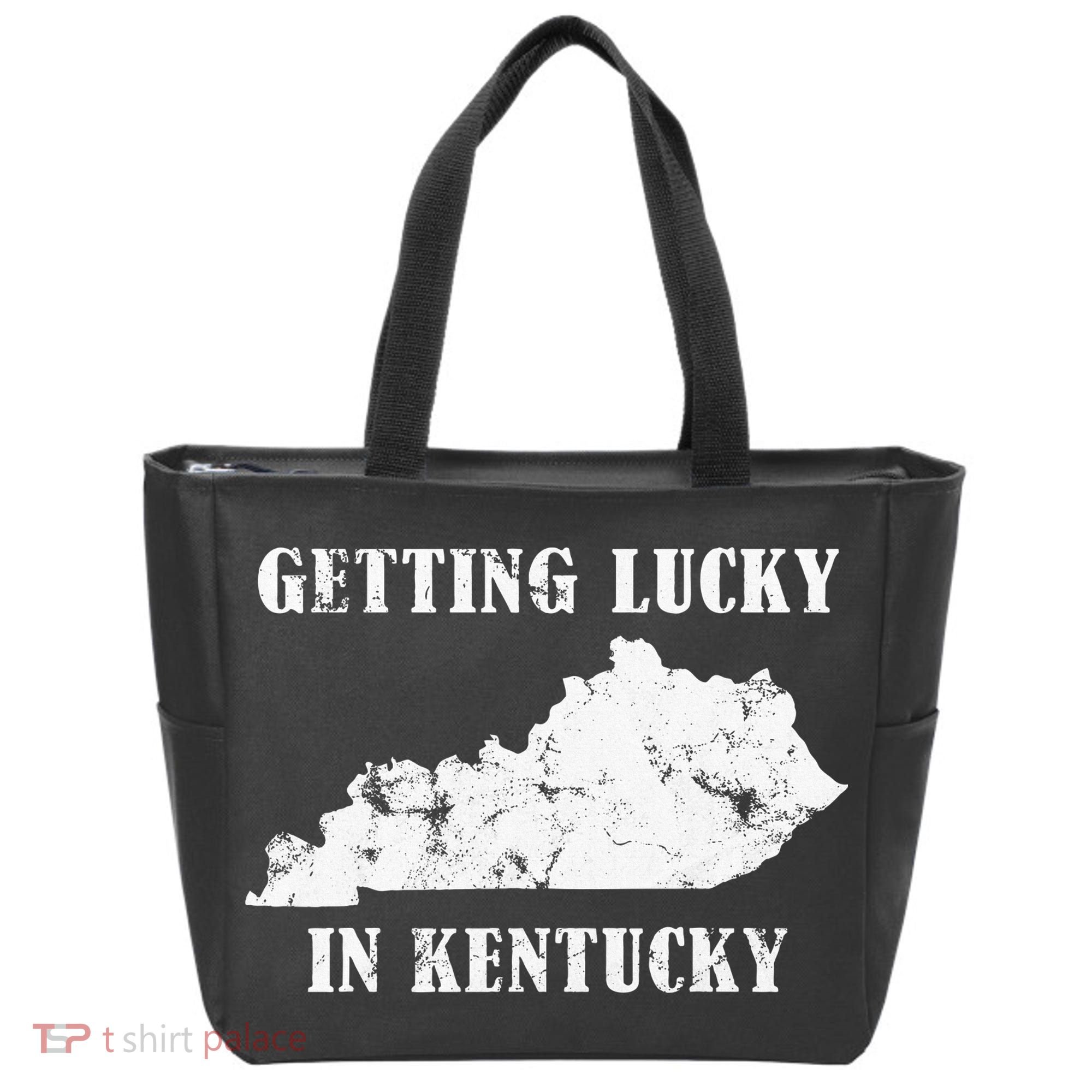 Getting Lucky In Kentucky Distressed Kentucky Tote Bag