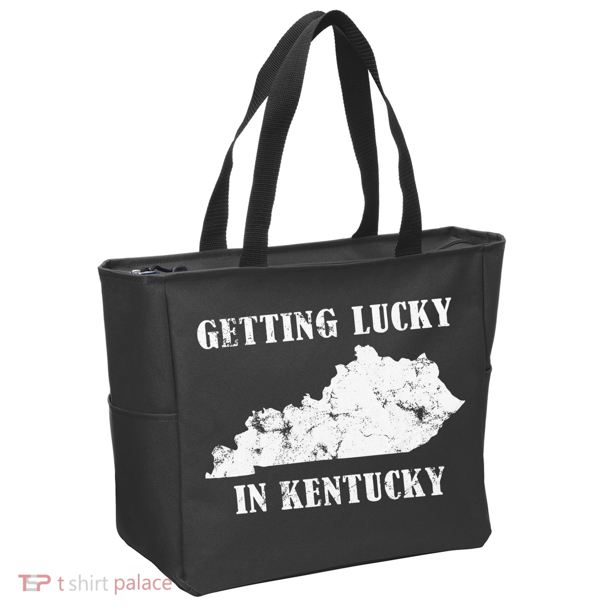 Getting Lucky In Kentucky Distressed Kentucky Tote Bag