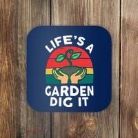 Gardenshirt Life Is Garden Dig It Women Funny Gardening Coaster thumb 0