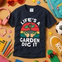 Gardenshirt Life Is Garden Dig It Women Funny Gardening Kids T-Shirt thumb 3