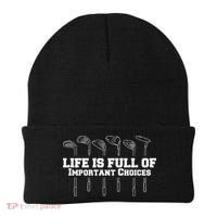 Golf Life Is Full Of Important Choices Funny Golfing Beanie thumb 0