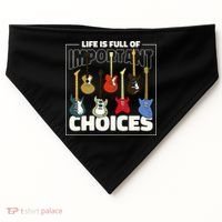 Guitar Life Is Full Of Important Choices USA-Made Doggie Bandana thumb 0