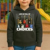 Guitar Life Is Full Of Important Choices Kids Hoodie thumb 3