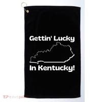 Gettin Lucky In Kentucky Golf Towel thumb 0