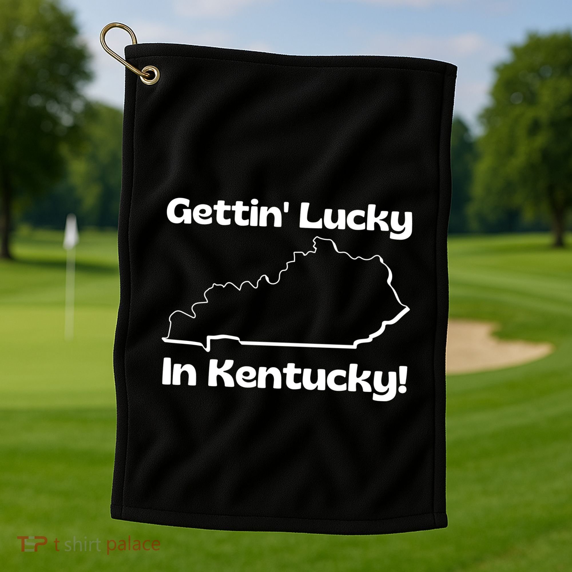 Gettin Lucky In Kentucky Golf Towel