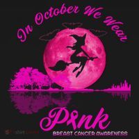 Guitar Lake In October We Wear Pink Breast Cancer Halloween T-Shirt thumb 7