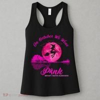 Guitar Lake In October We Wear Pink Breast Cancer Halloween Women's Tank Top thumb 3