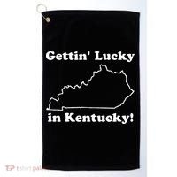 Gettin Lucky In Kentucky Golf Towel thumb 0