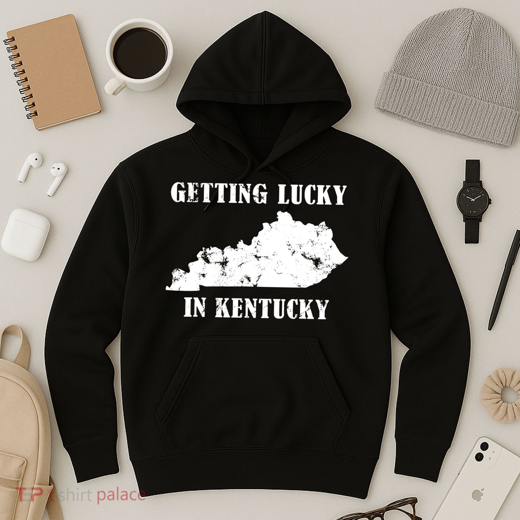 Getting Lucky In Kentucky Distressed Kentucky Hoodie