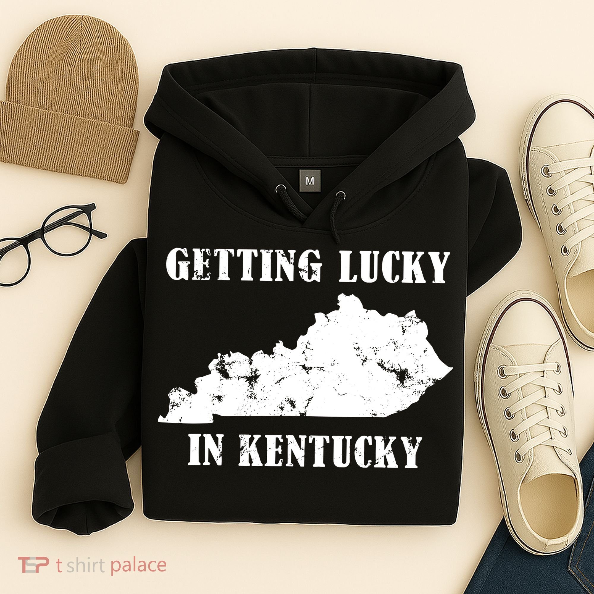 Getting Lucky In Kentucky Distressed Kentucky Hoodie