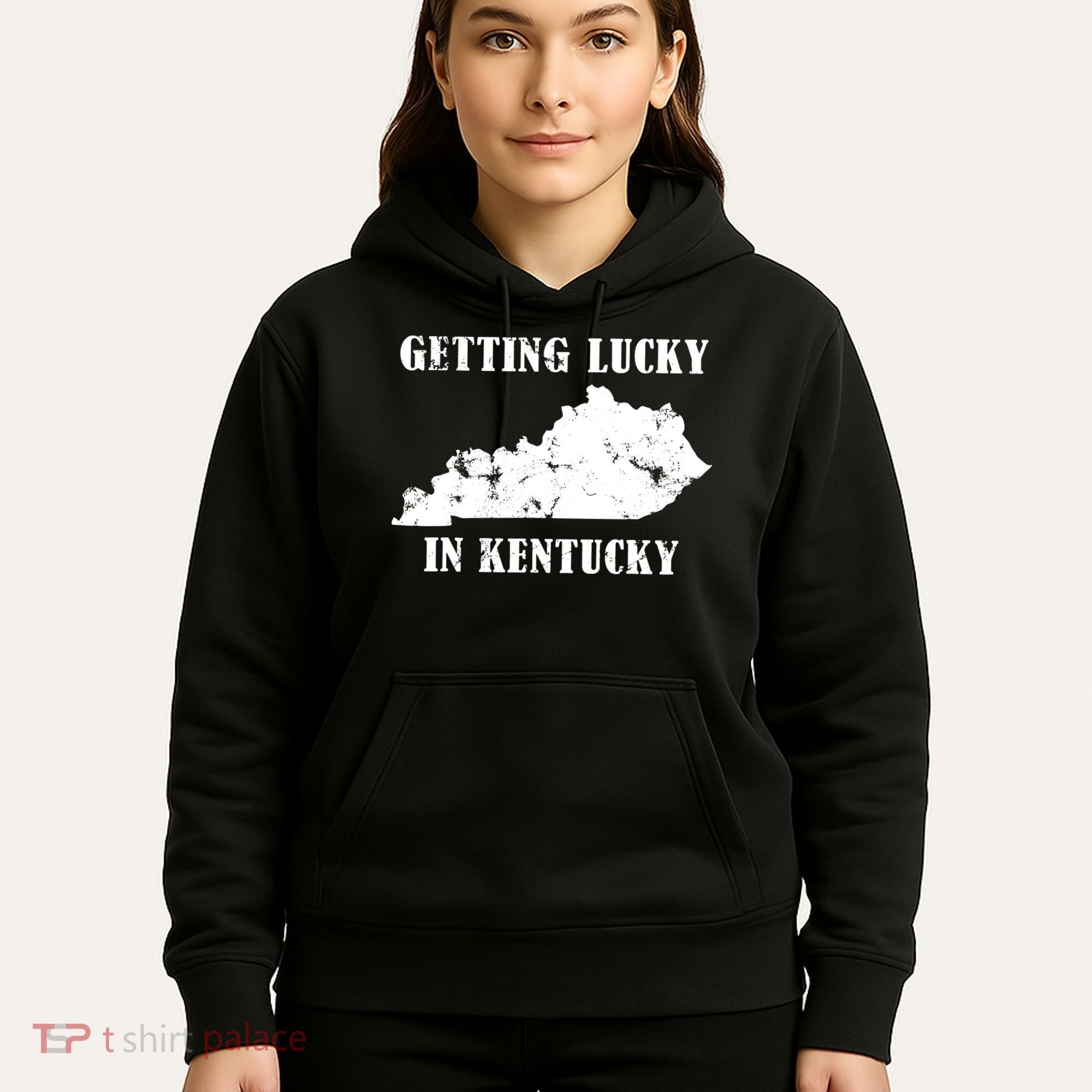 Getting Lucky In Kentucky Distressed Kentucky Hoodie