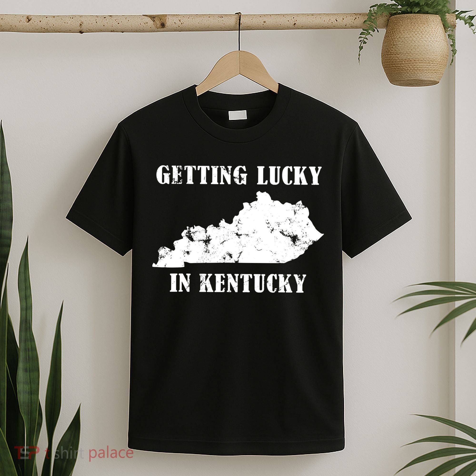 Getting Lucky In Kentucky Distressed Kentucky T-Shirt