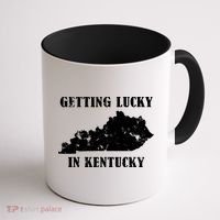 Getting Lucky In Kentucky Distressed Kentucky Coffee Mug thumb 1