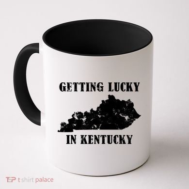 Getting Lucky In Kentucky Distressed Kentucky Coffee Mug