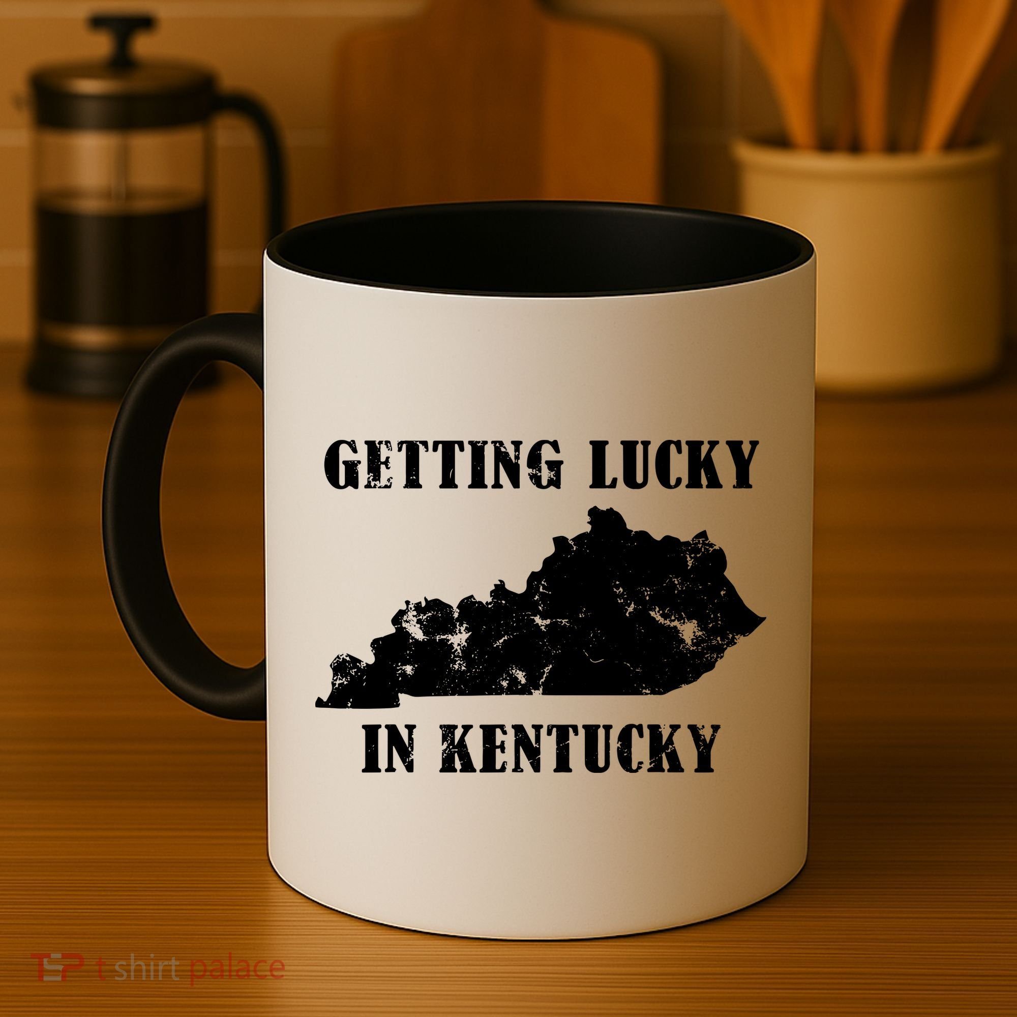 Getting Lucky In Kentucky Distressed Kentucky Coffee Mug