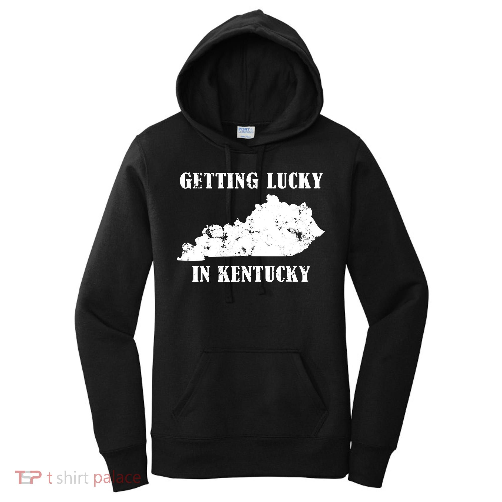 Getting Lucky In Kentucky Distressed Kentucky Women's Hoodie