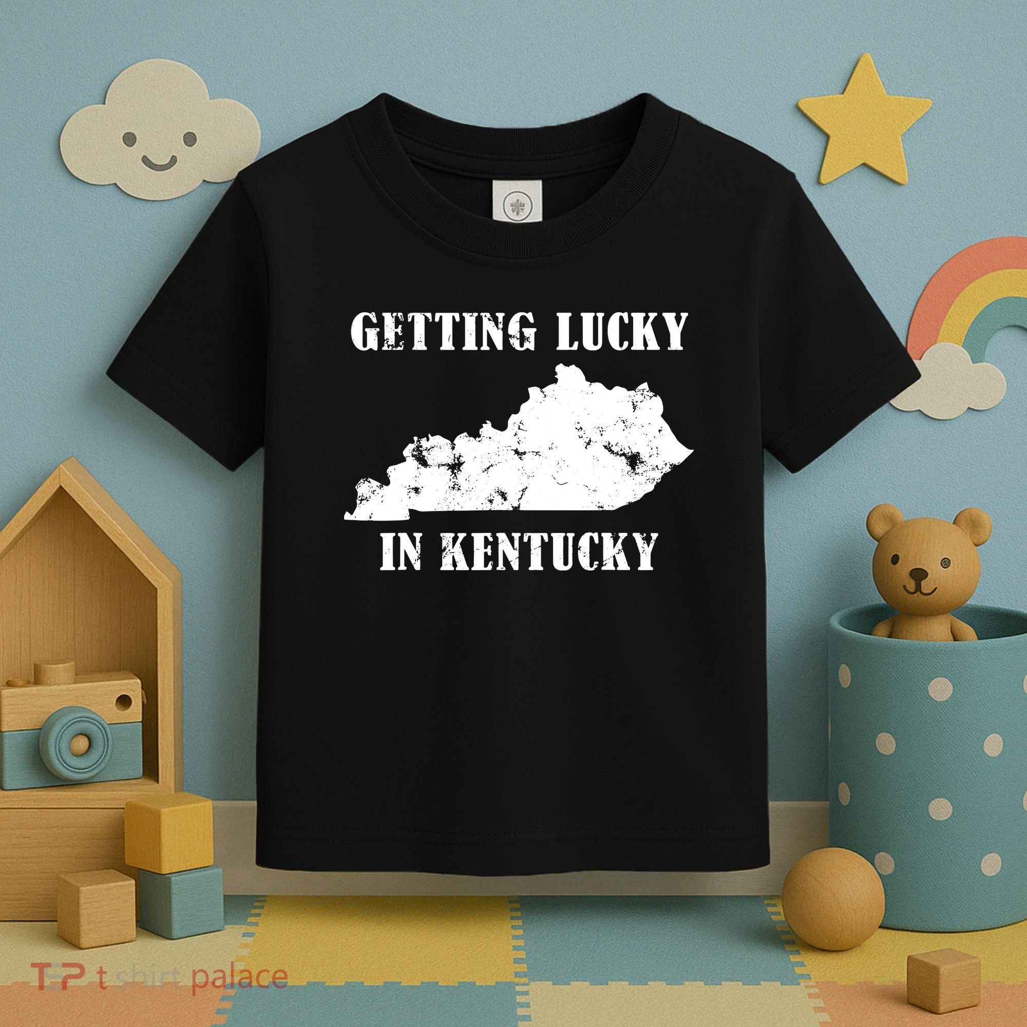 Getting Lucky In Kentucky Distressed Kentucky Toddler T-Shirt