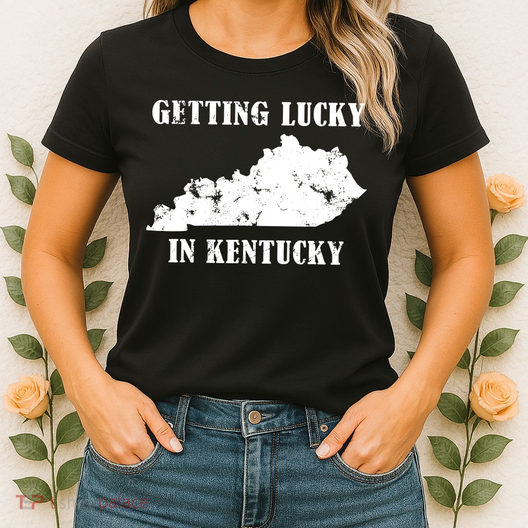 Getting Lucky In Kentucky Distressed Kentucky Women's T-Shirt
