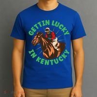 Getting Lucky In Kentucky Horse Racing Vintage Derby Gift T-Shirt thumb 3