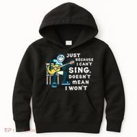 Guitar Lover Just Because I Can't Sing Doesn't Mean I Won't Kids Hoodie thumb 0