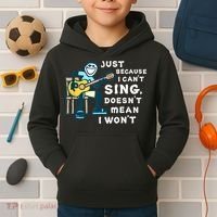 Guitar Lover Just Because I Can't Sing Doesn't Mean I Won't Kids Hoodie thumb 2