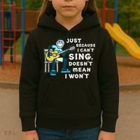 Guitar Lover Just Because I Can't Sing Doesn't Mean I Won't Kids Hoodie thumb 3