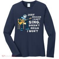 Guitar Lover Just Because I Can't Sing Doesn't Mean I Won't Women's Long Sleeve Shirt thumb 0
