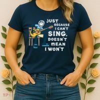 Guitar Lover Just Because I Can't Sing Doesn't Mean I Won't Women's T-Shirt thumb 2